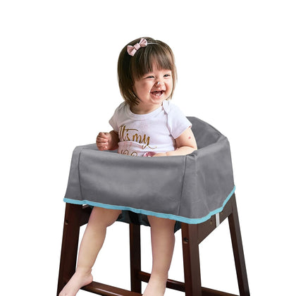 Dual-Belt Baby High Chair Cover, Lead & Phthalate Free, Sturdy and Robust Material, Waterproof Washable Cover for