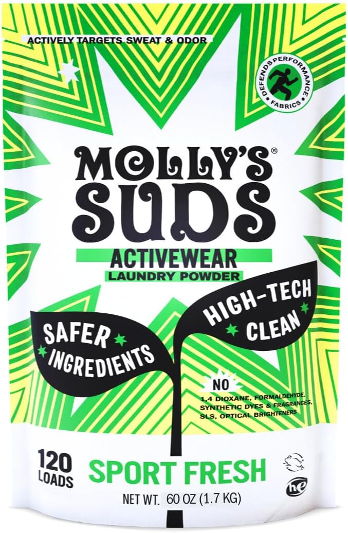 Active Wear Laundry Detergent | Extra Strength Sport Laundry Powder, Stain Fighting for Performance Fabrics and