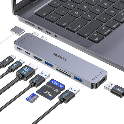USB C Hub Adapter for MacBook Pro/Air M5 M4 M3 M2 M1 2025-2018 13" 15" 16", Mac Multiport Adapter, 8 in 2 MacBook