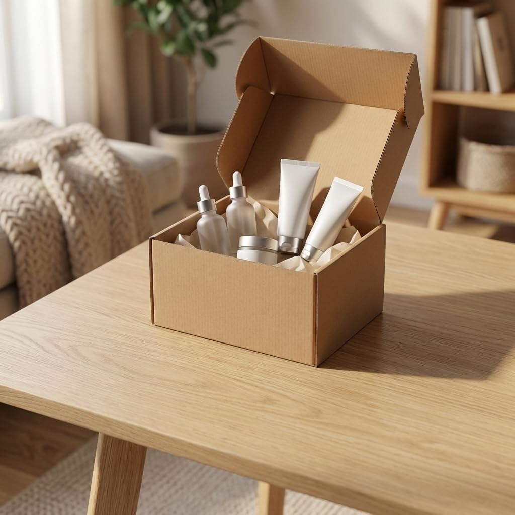 10x8x6 Shipping Boxes, 15 Pack Brown Kraft Folding Mailer Boxes, 3-Ply Corrugated Cardboard Box Mailers for Small