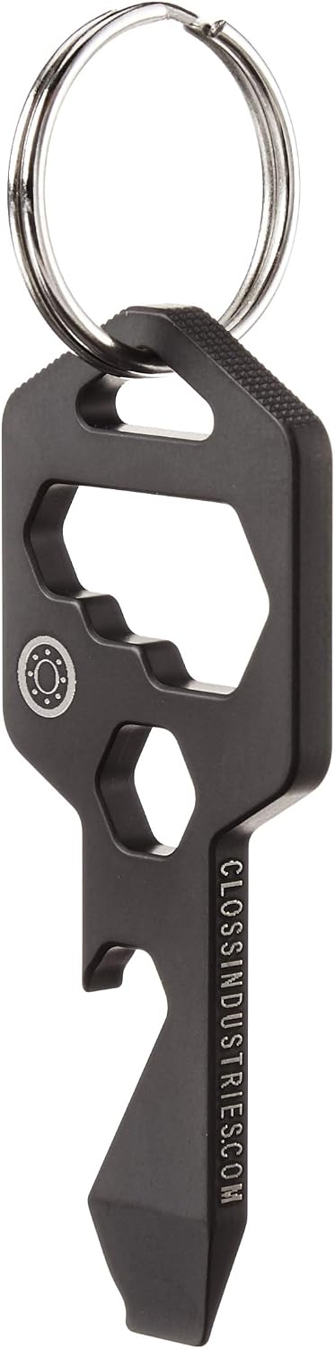 TitanKey – 8-in-1 Titanium Multitool Keychain Tool – Grade 5 Titanium – TSA Friendly EDC – Bottle Opener