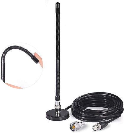 27MHz CB Radio Antenna Soft Whip Magnetic Base BNC & PL259 Male Compatible with Cobra Midland Uniden Maxon President