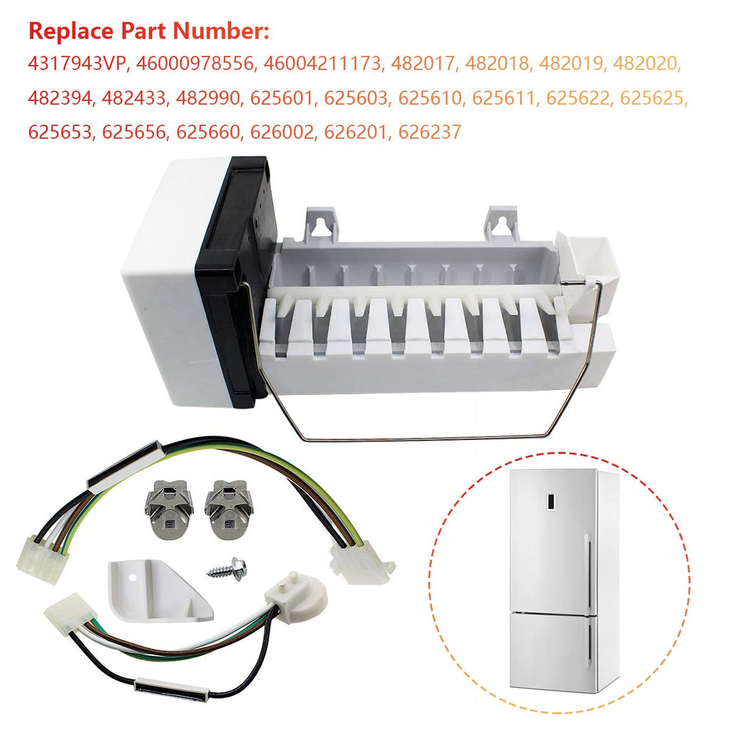 MAYITOP 4317943 Ice Maker Assembly for Whirlpool Kenmore Kitchenaid Refrigerator Freezer