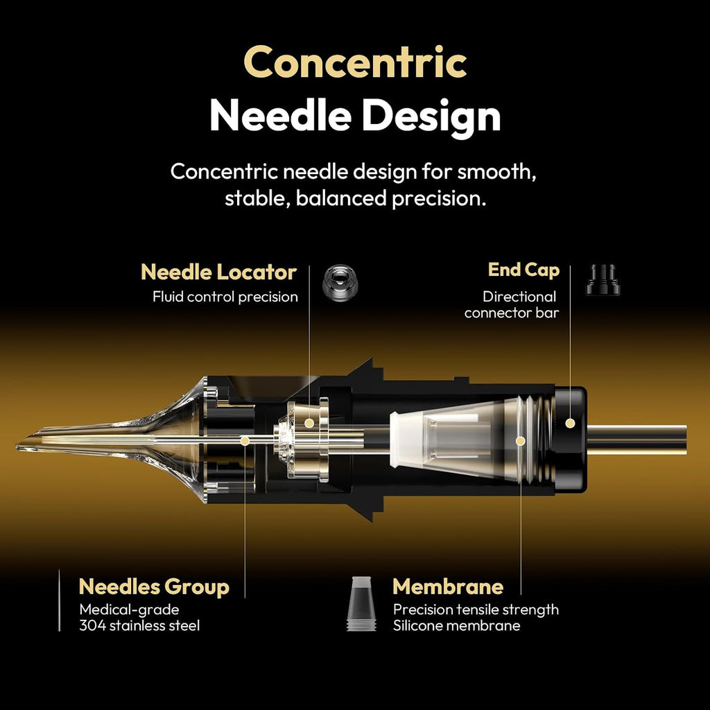 Tattoo Needle Cartridges 50PCS Assorted Size 1007RL 1007RM 1209RL 1209RS 1215RM *10Pcs Each Disposable Tattoo