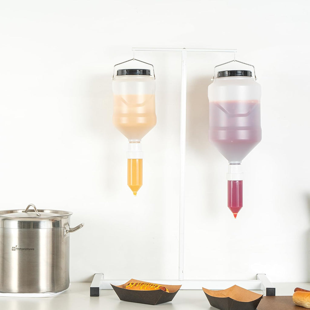 3L Hanging Condiment Pump Dispenser, Squeeze Nozzle, 1 Ct