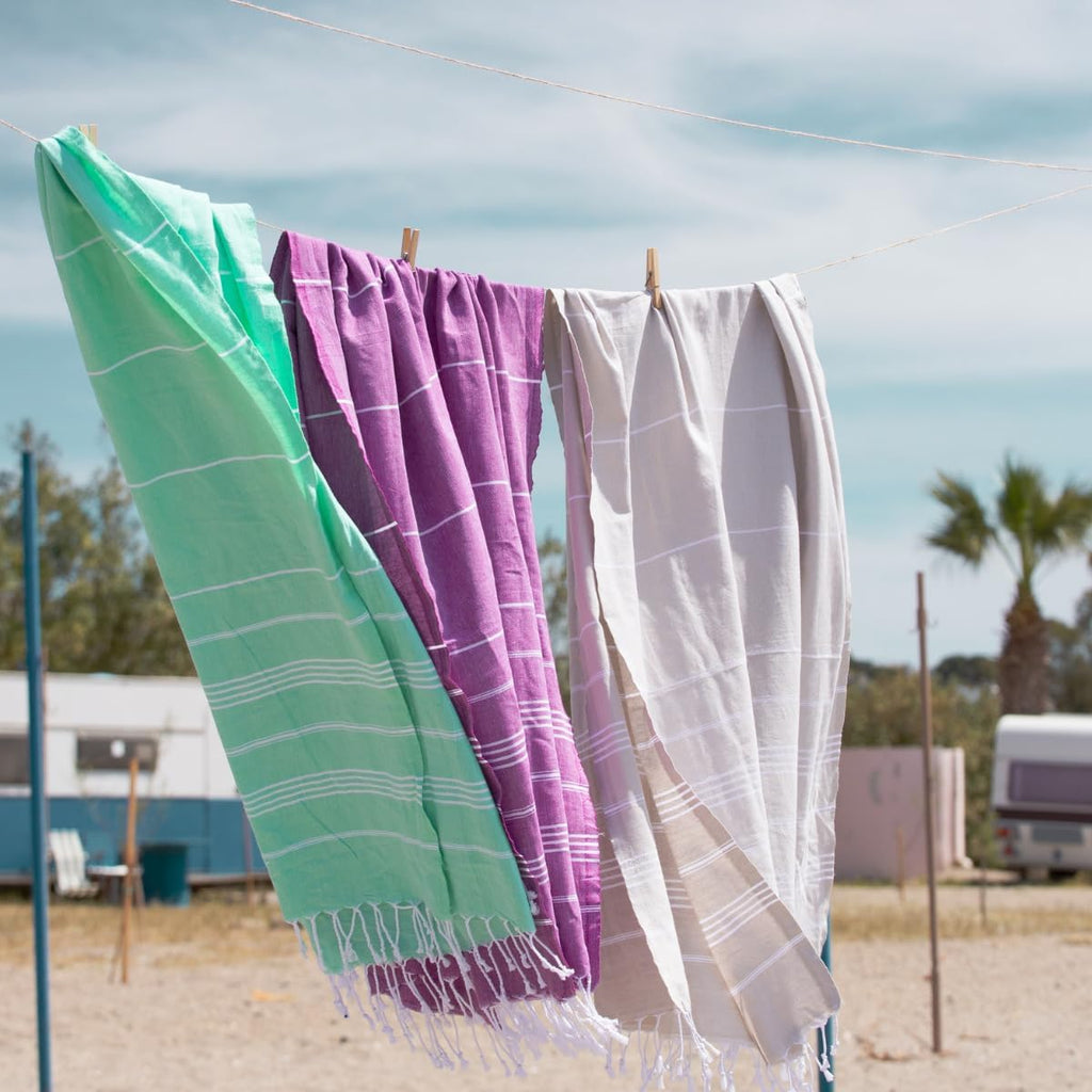 Turkish Beach Towel with Travel Bag 39 x 71 Quick Dry Sand Free Lightweight Large Oversized Towels Light