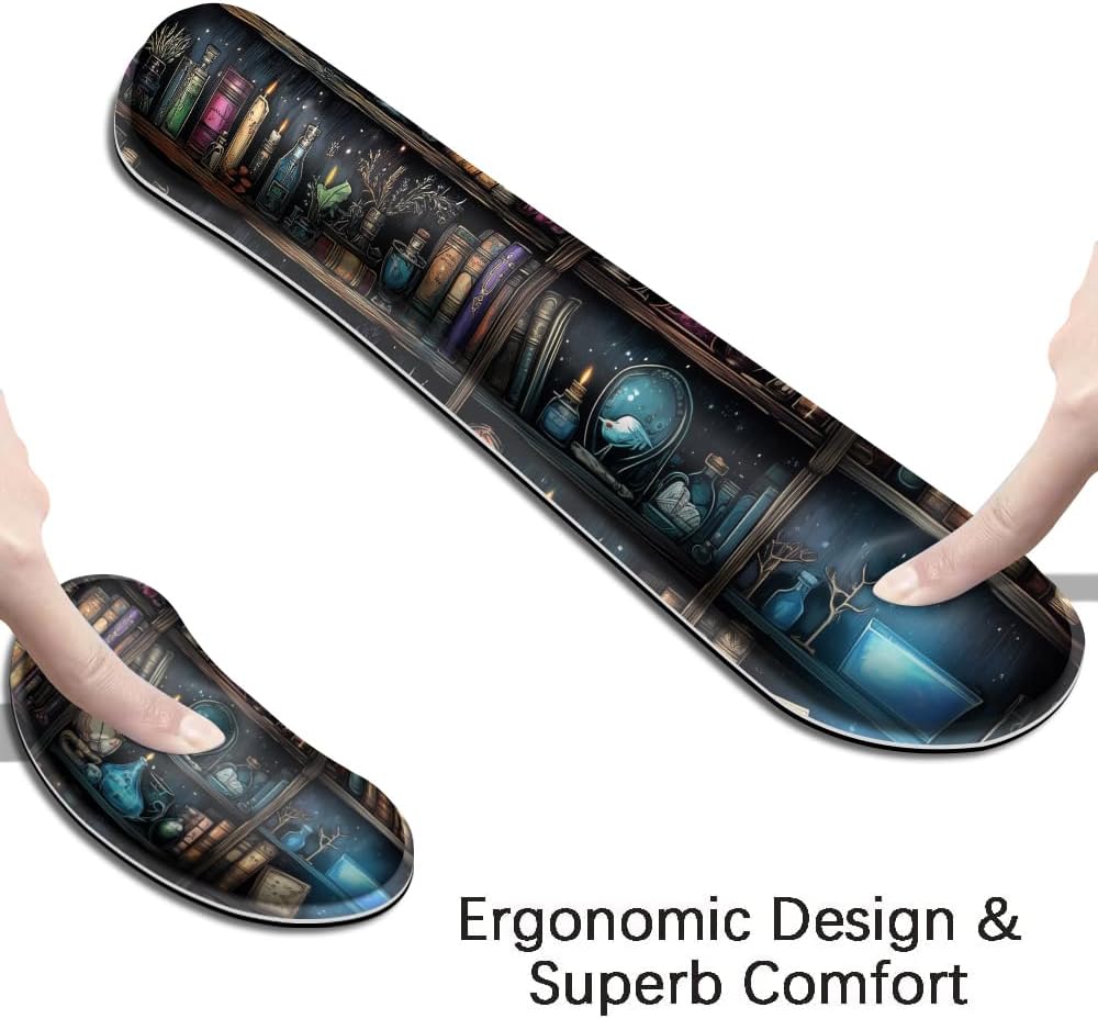 Keyboard Mouse Pad Set, Extended Gaming Mouse Pad+Ergonomics Keyboard Wrist Rest Support, Memory Foam, Easy Typing