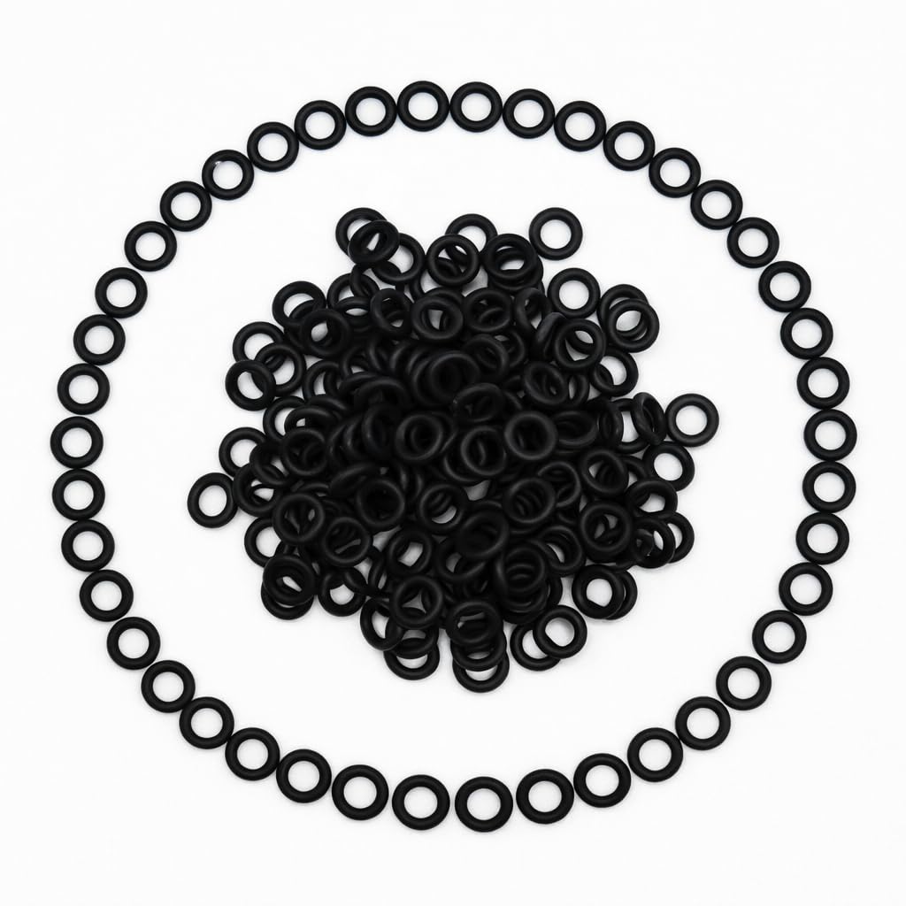 AS-008 Nitrile (NBR) O-Rings, 3/16" ID x 1/16" CS (0.176" x 0.070"), 90A Durometer, -40°F to +248°F, Fuel, Oil & Hydraulic System Seals, 200 Pcs