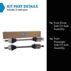 TRQ Front Driver and Passenger Side CV Axle Assembly Set 2 Piece