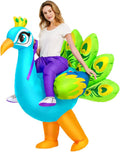 Inflatable Costume for Adult,Peacock Halloween Costumes Air Blow up Costumes for Women Girls, Funny Ride on Peacock
