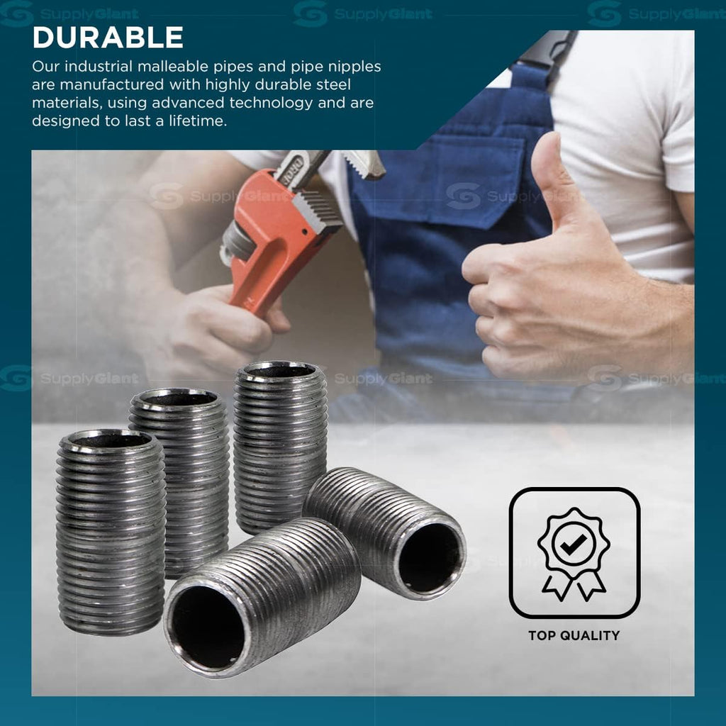 Supply Giant OQHM3000 Close Galvanized Steel Nipple Pipe Fitting with 3" Nominal Size Diameter