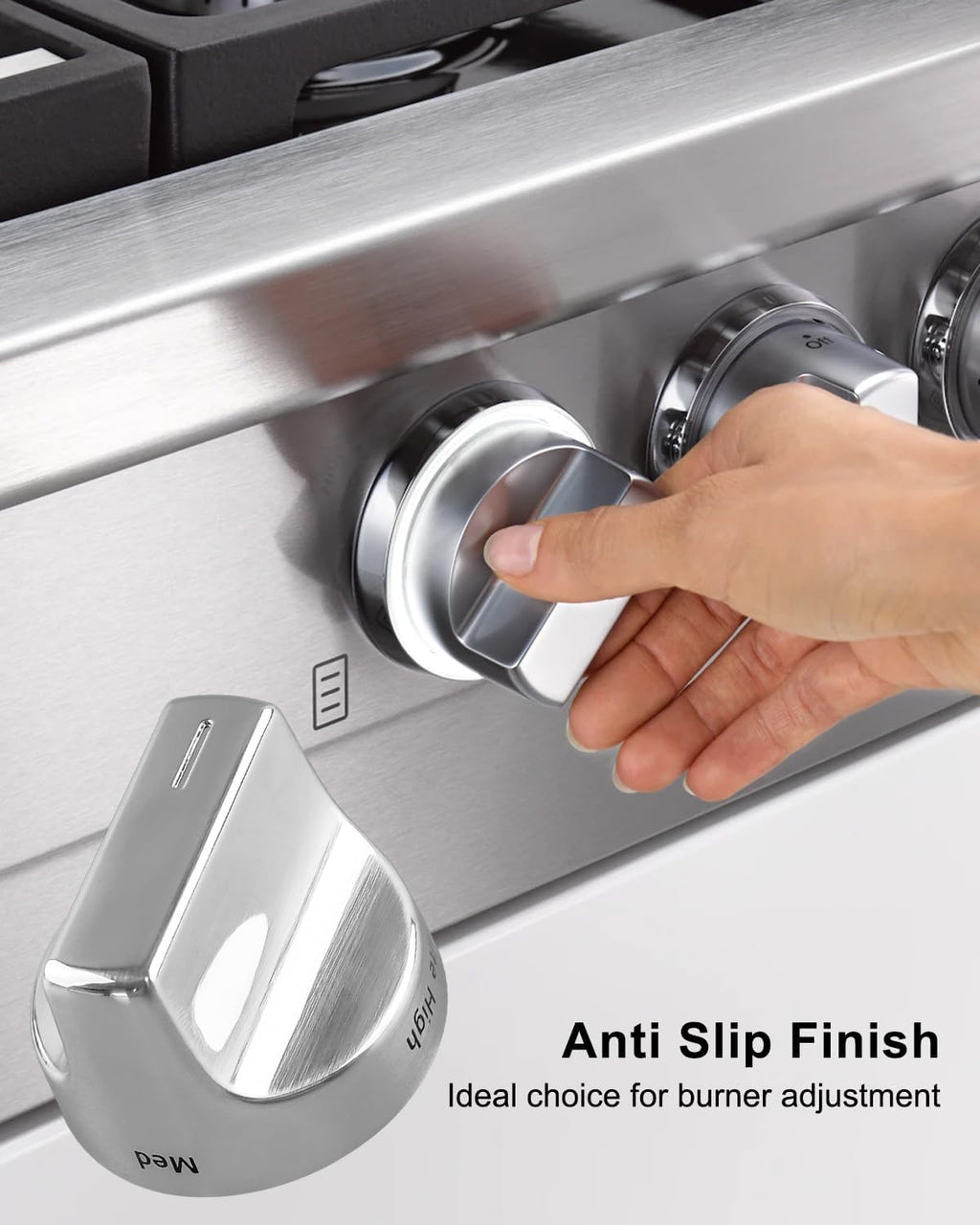 W11122880 Stove Knobs Fit for Whirlpool WFG745H0FS1 WFG770H0FZ0