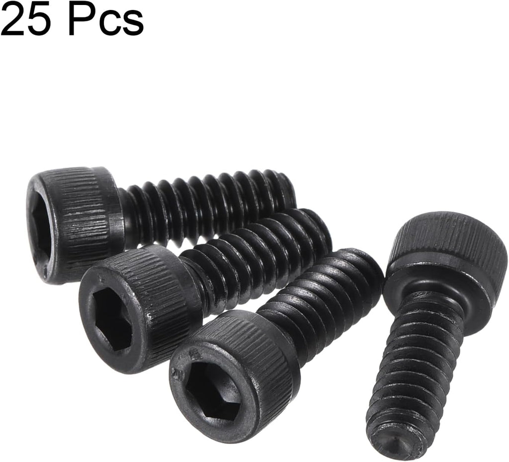 uxcell #10-24x1/2" Hex Socket Head Cap Screw Bolts 12.9 Grade Alloy Steel 25pcs