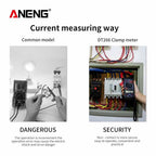 DT266 Clamp Meter AC/DC Current Voltage Tester LCD Digital Clamp Multimeter Measuring Tools