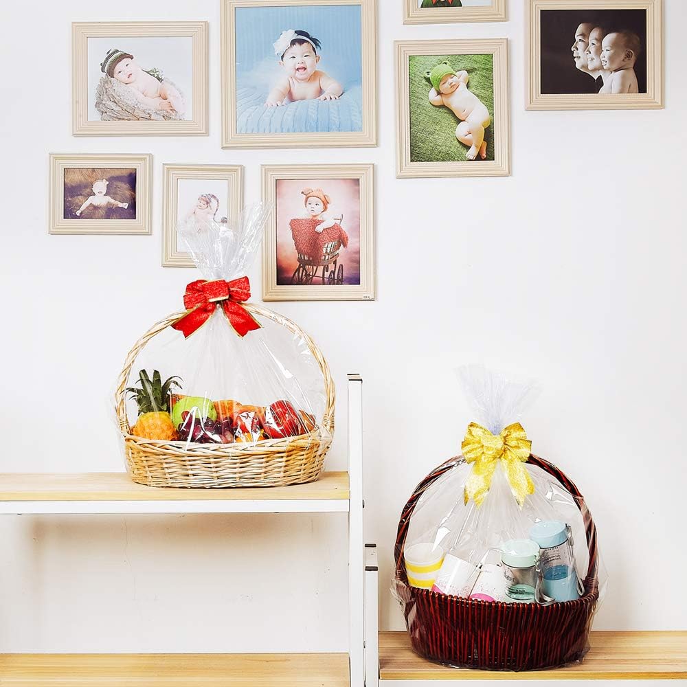 Shrink Wrap Bags for Gift Baskets, 24x30 Inch, 20 Pcs