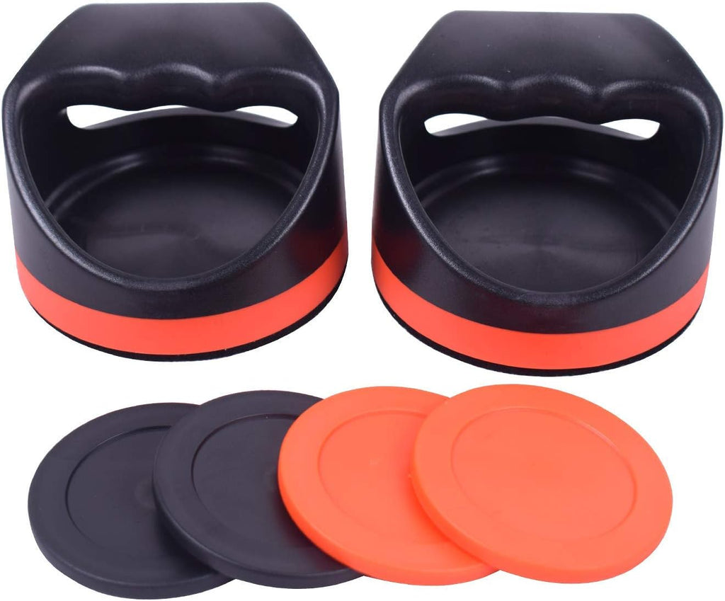 Plastic Air Hockey Strikers/Pushers, 2 PCS 4" Plastic Air Hockey Pushers and 4 PCS 2.75" Pucks Replacement for Game
