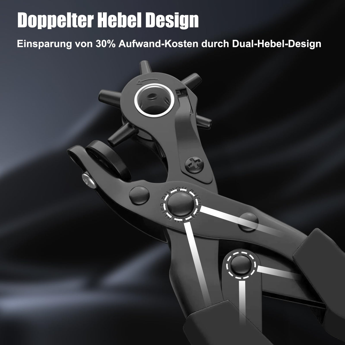 Leather Hole Punch for Belt, Diyife Revolving Punch Plier Kit, 6 Hole Sizes