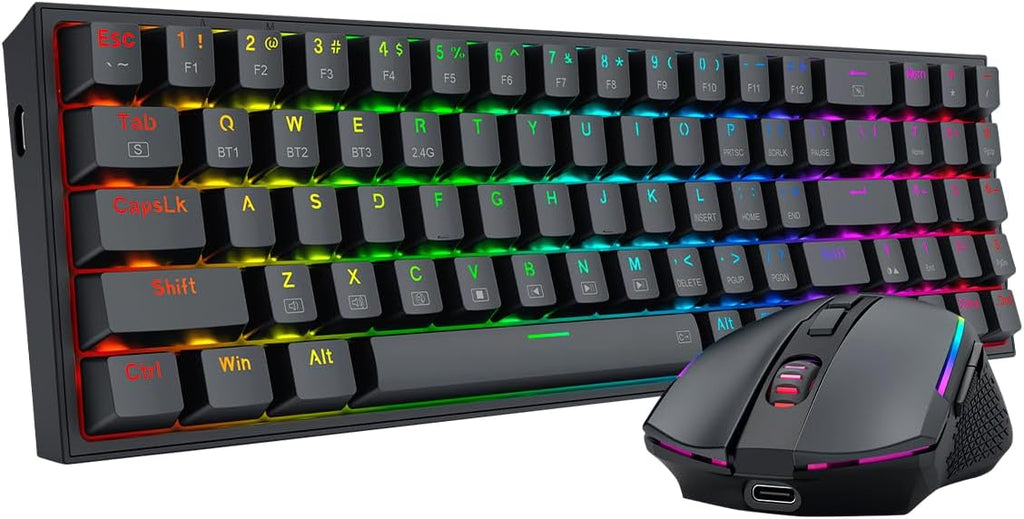 S136 Combo, K628 PRO 75% Wireless Gaming Keyboard + 7200 DPI Mouse
