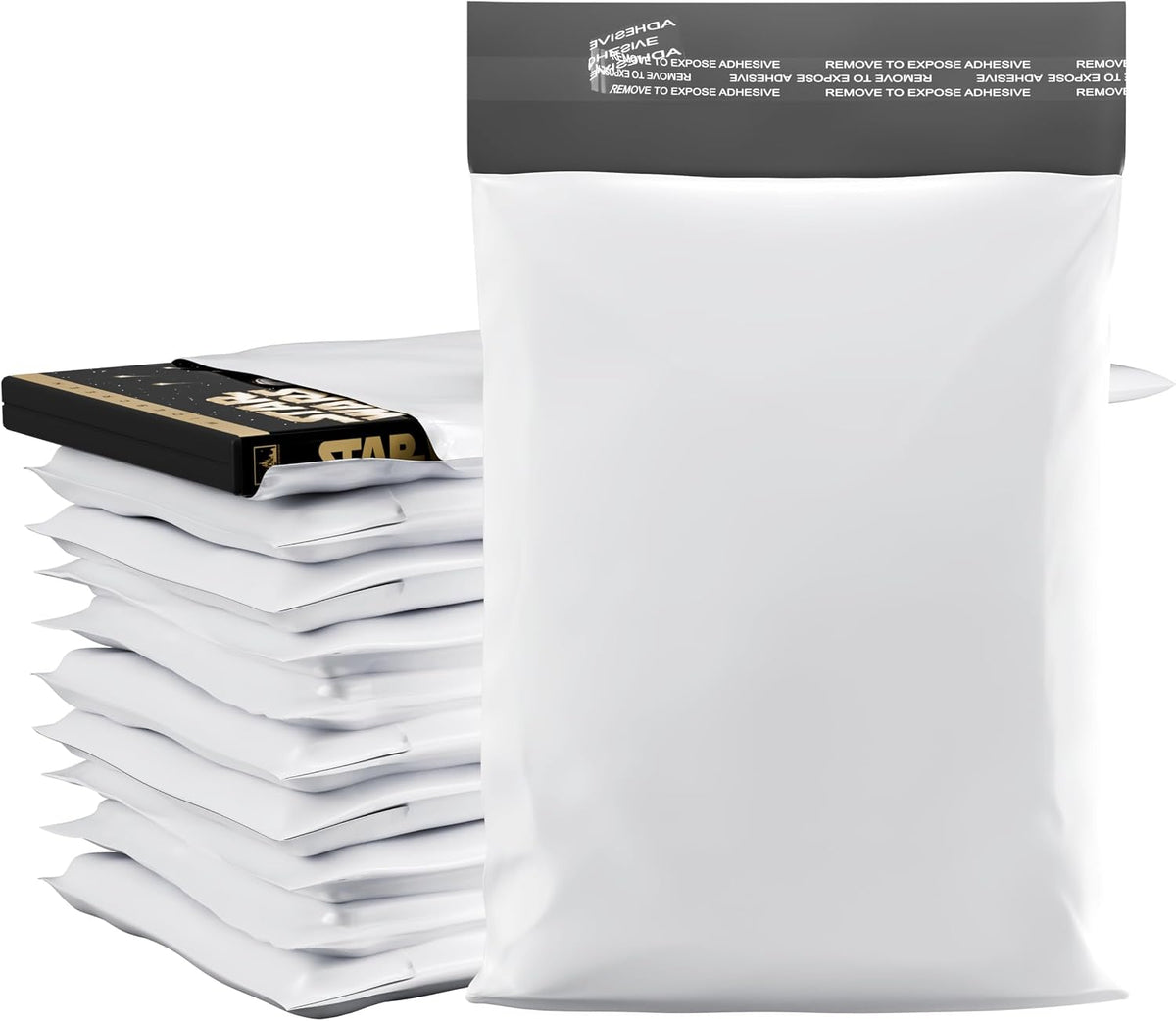 6" x 9" Poly Mailers, 100 Pack, 2.5 Mil, White Self Seal Waterproof, GPI