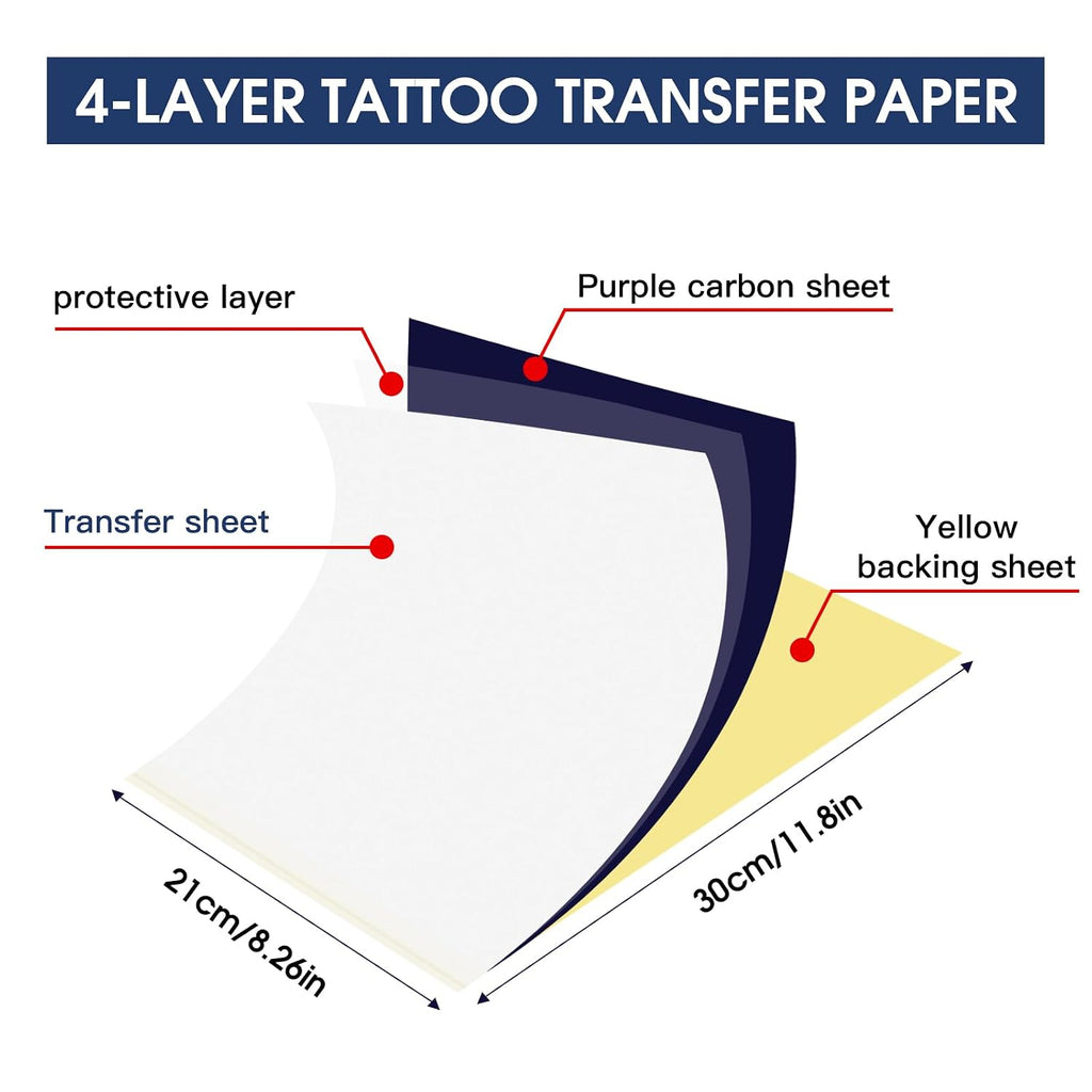 Tattoo Transfer Paper, A4 Size Tattoo Stencil Transfer Paper, 20 Sheets Professional Tattoo Tracing Paper for Tattoo