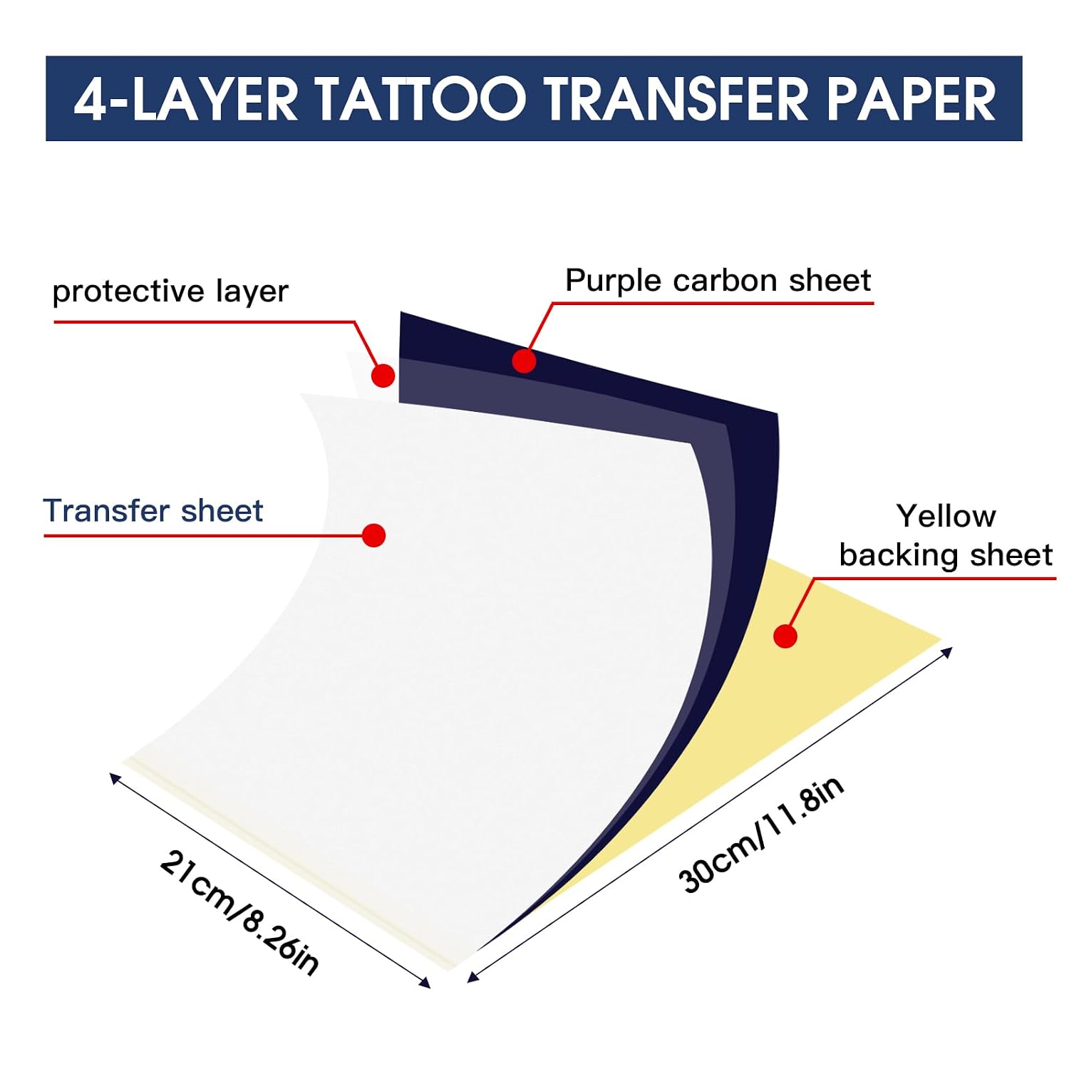 Tattoo Transfer Paper, A4 Size Tattoo Stencil Transfer Paper, 20 Sheets Professional Tattoo Tracing Paper for Tattoo