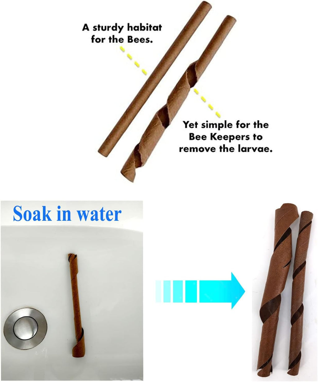 Mason Bee House Cardboard Tubes,120 Pack Mason Bee Nesting Paper Tubes for Outdoor Beekeepers, Replacement Nesting