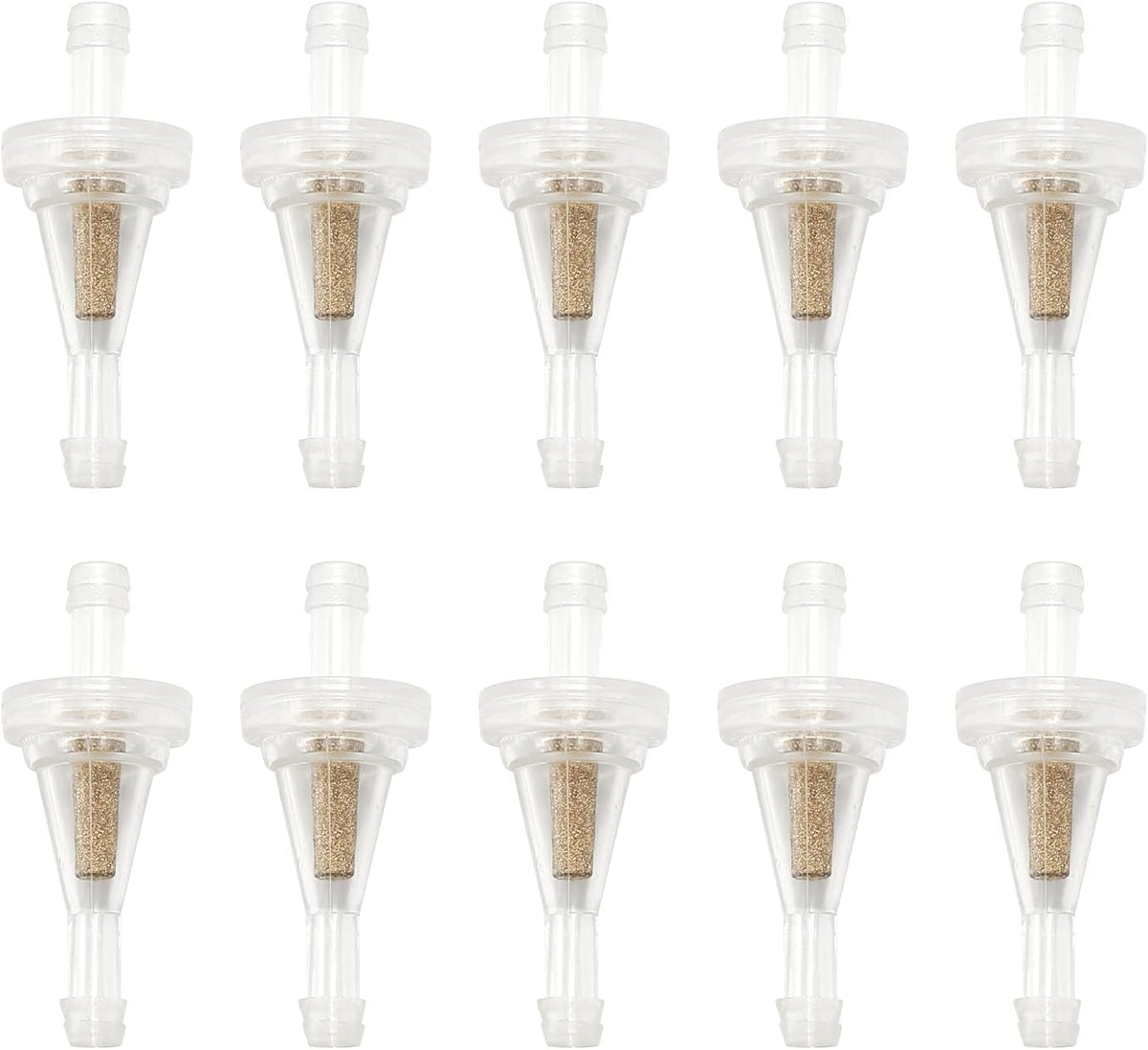 Hoypeyfiy 10Pcs 1/4 Inch Motorcycle Clear Gas Inline Fuel Filter Replacement for Dirt Bike ATV UTV Snowmobile Golf Cart Kawasaki John Deere EZGO with 1/4 Inch Lines