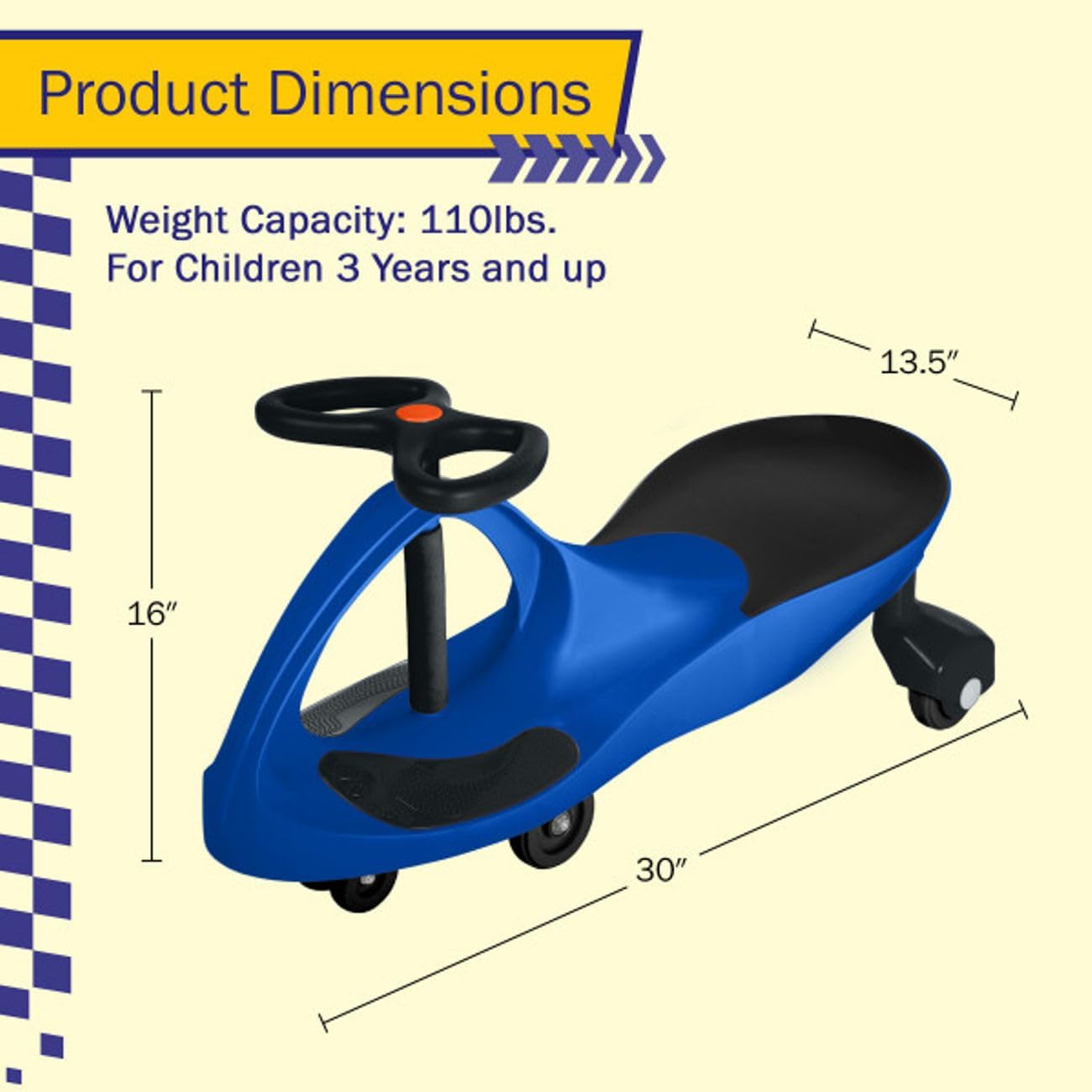 Wiggle Car - Ride on Toy for Ages 3 and Up - Toddler Ride on Toys with no Batteries, Gears, or Pedals Just Twist
