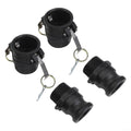 2Sets Polypropylene Cam Lock Fittings for Type D & F 1-2in 2Sets(1.5 inch)
