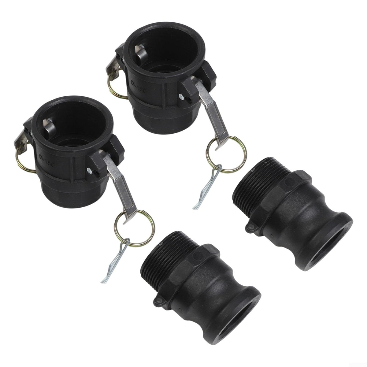2Sets Polypropylene Cam Lock Fittings for Type D & F 1-2in 2Sets(1.5 inch)