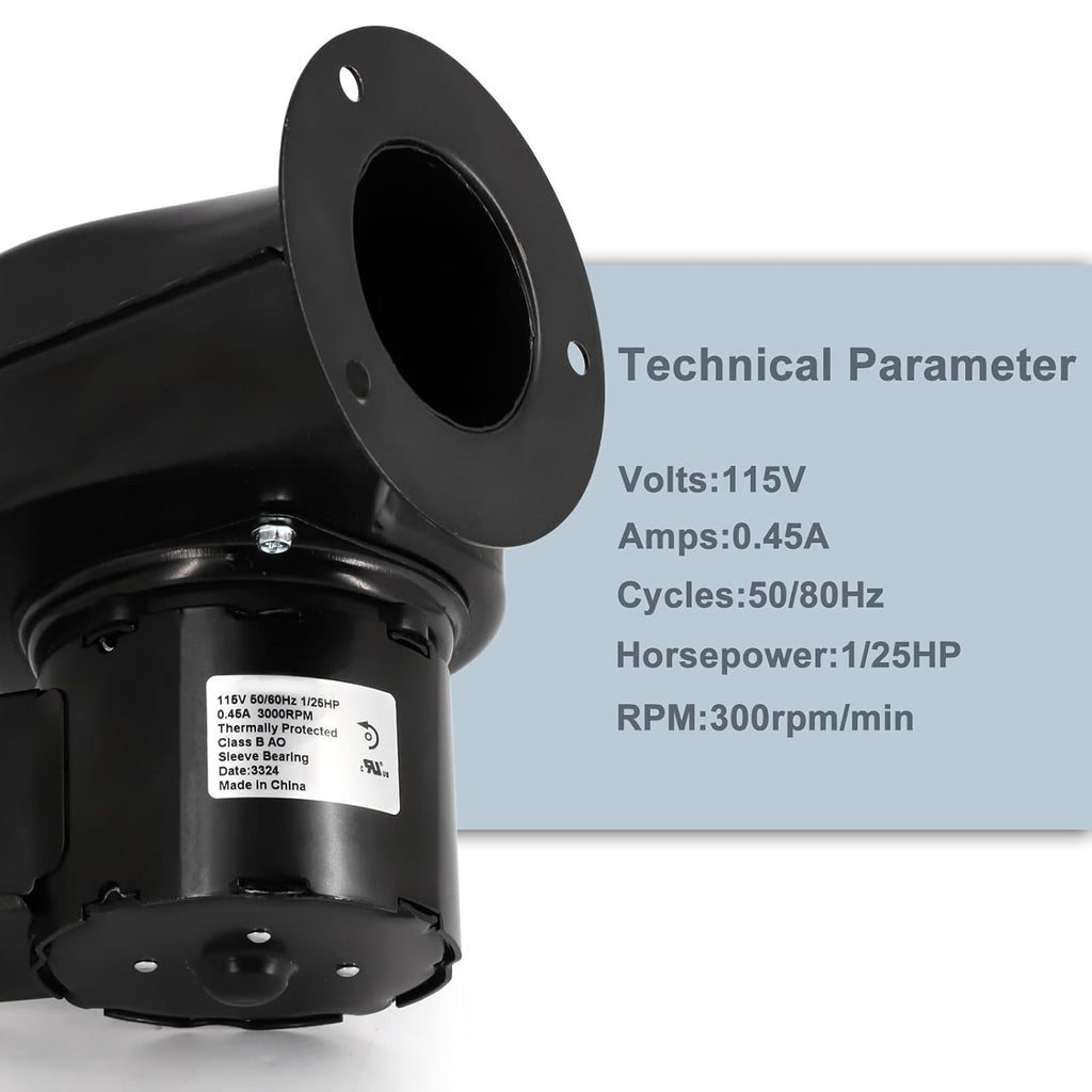 Criditpid Centrifugal Blower Fan Motor Replacement for Dayton 1TDN7, 4C440, 1C180, Fasco 50747-D401, 7121-3466 Wood Furnace Blower Fan.