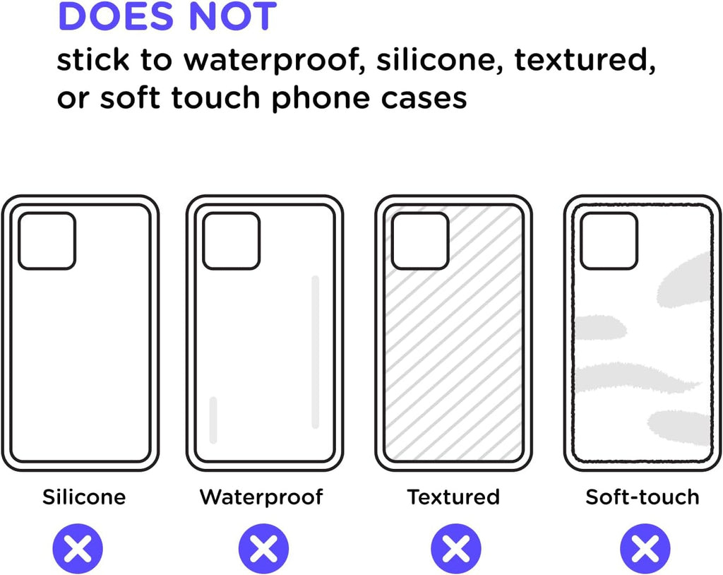 Adhesive Phone Grip, Holder, Phone Stand, Black - Black