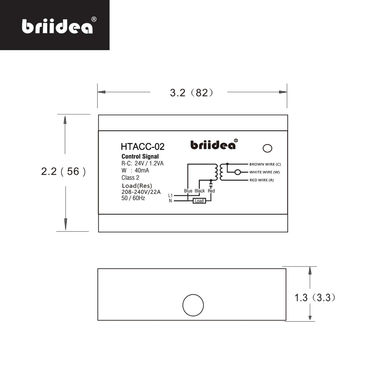 Briidea 220V 240V On/Off Switch Electric Heating Relay with Built-in 24V Transformer, Replacement for Any Relay, Compatible with 24V Thermostat