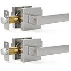 2 Pack Interior Passage Door Levers Keyless Handles Satin Nickel
