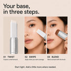 2 in1 Color Changing Korean Foundation Stick with Brush Makeup 02#
