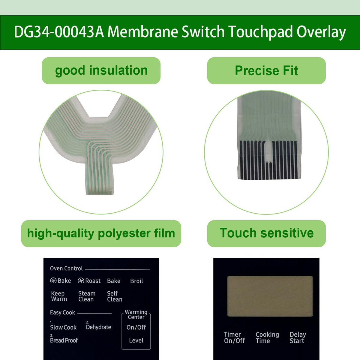 DG34-00043A Membrane Switch Touchpad Overlay Compatible with Samsung Ranges