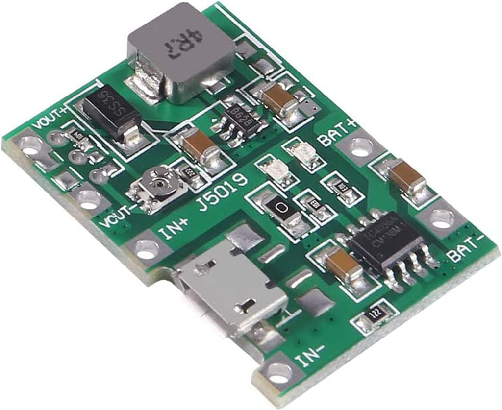 6 Pcs Battery Charger Module USB TP4056 3.7V 4.2V to 9V 5V 2A Charge Discharge Integrated Step Up Module,18650 Lithium Li-ion Battery Charger Module