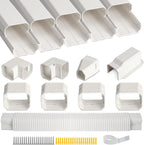 3" 10Ft Mini Split Line Set Cover with Flexible Duct for Protect AC Pipe | Decorative Line Hide Kit, PVC & ABS