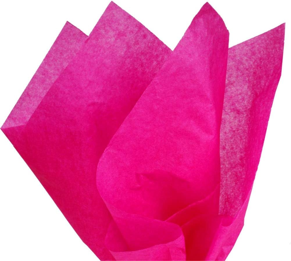 100 Sheets Hot Pink Tissue Paper Bulk, 20x15 Inches Double Sided Color Wrapping Tissue Paper for Gift Wrap Bags