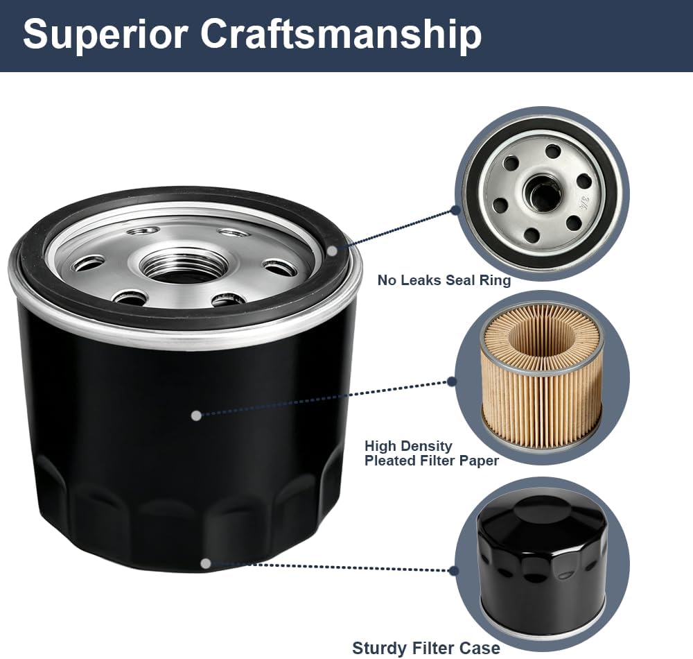 4 Pack 12 050 01-S Oil Filter Compatible with Kohler Engine 12-050-01-S 1205001S KH-12-050-01-S 12 050 01-S1 Lawn Mower Oil Filter
