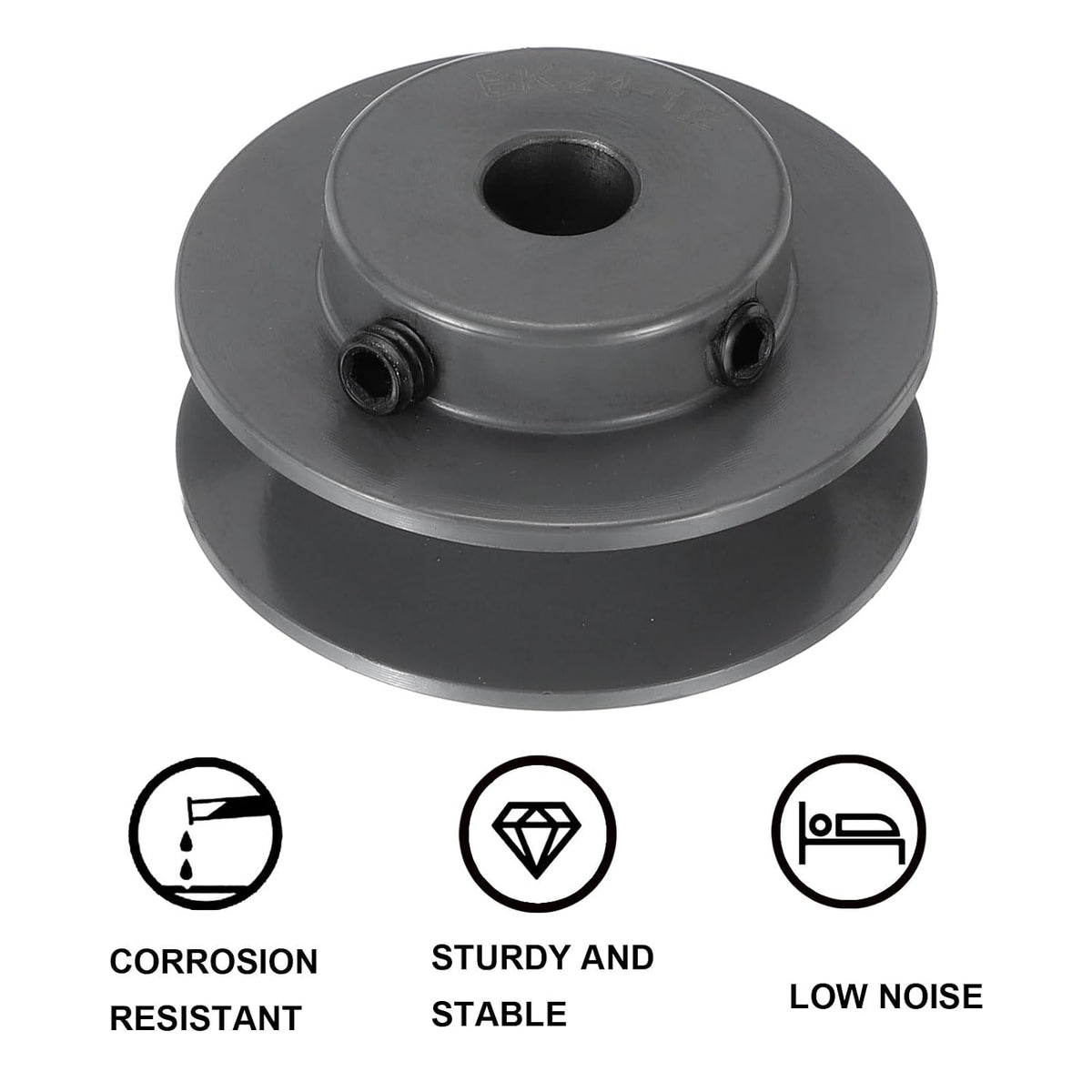 uxcell BK24-1/2 V-Belt Sheave 1/2" Bore x 2.55" OD Single Groove Web Sheave
