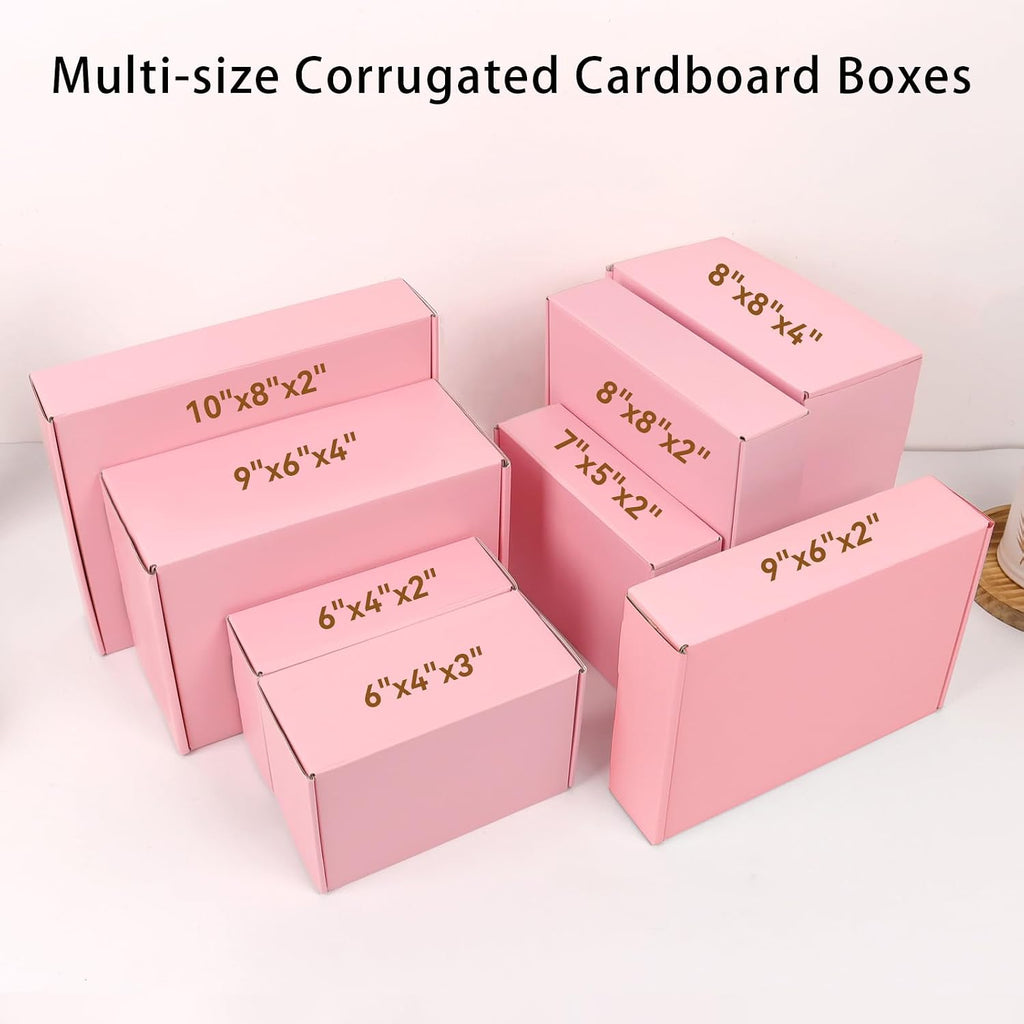 9x6x2 Inch Pink Shipping Boxes, 30-Pack Mailing Boxes for Small Business, Corrugated Cardboard Box for Shipping