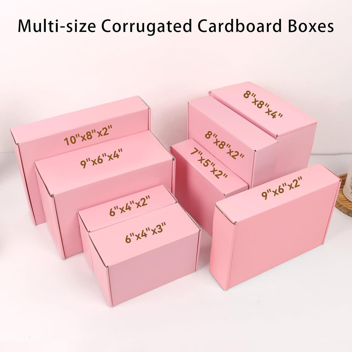 10x8x2 Pink Shipping Boxes 30 Pack, Mailing Boxes for Small Business, Corrugated Cardboard Literature Mailers