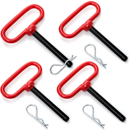 4 Pack 1/2 Inch Trailer Tow Hitch Pin and Clip, 1/2 x 3-5/8 Heavy Duty Trailer Gate Pin, Clevis Pin, Lawn Mower Hitch