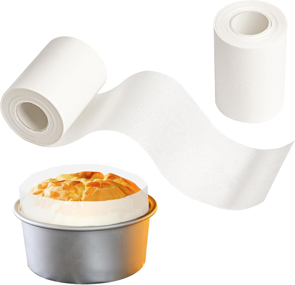 Baking Parchment Paper Side Liners - 2.95 in x 131.23 ft Cake Pan Side Liner Roll Parchment Paper Strips for Round