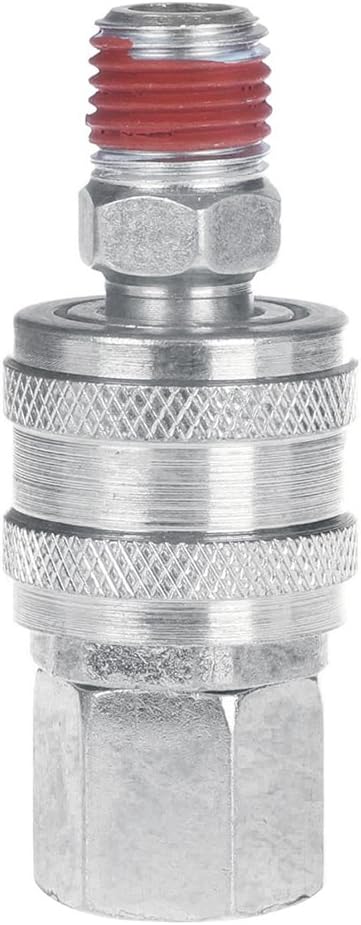 Air Coupler and Plug Kit, 1-pc 1/4'' FNPT ARO Style Coupler&1-pc 1/4'' MNPT ARO Style Air Plug with Sealant, Air Compressor Accessories Kit
