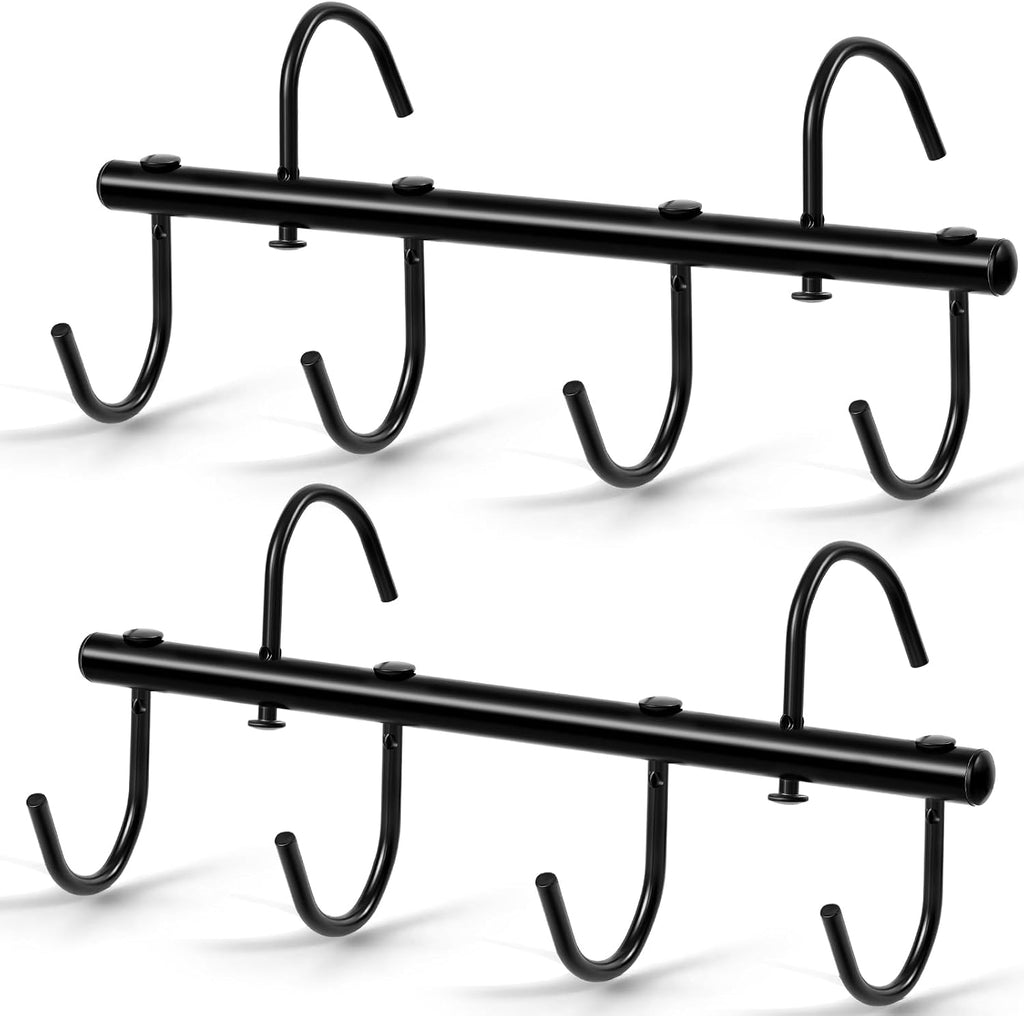 2 Pcs Tack Rack with Swivel Hooks, Metal Bridle Hanger, 6 Hooks Style