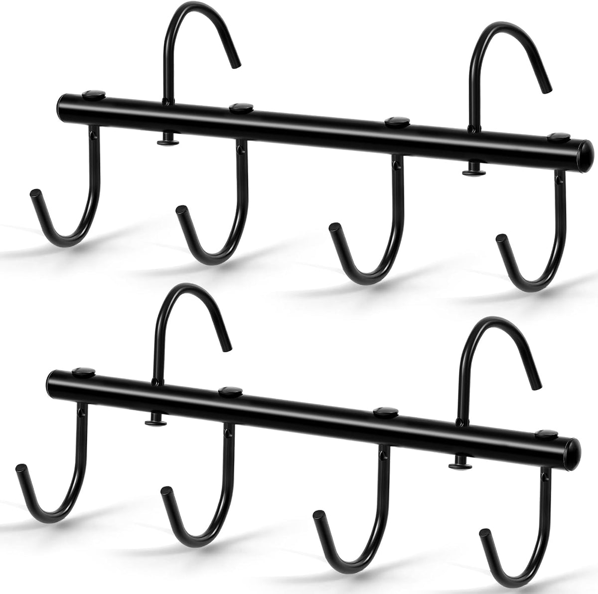 2 Pcs Tack Rack with Swivel Hooks, Metal Bridle Hanger, 6 Hooks Style