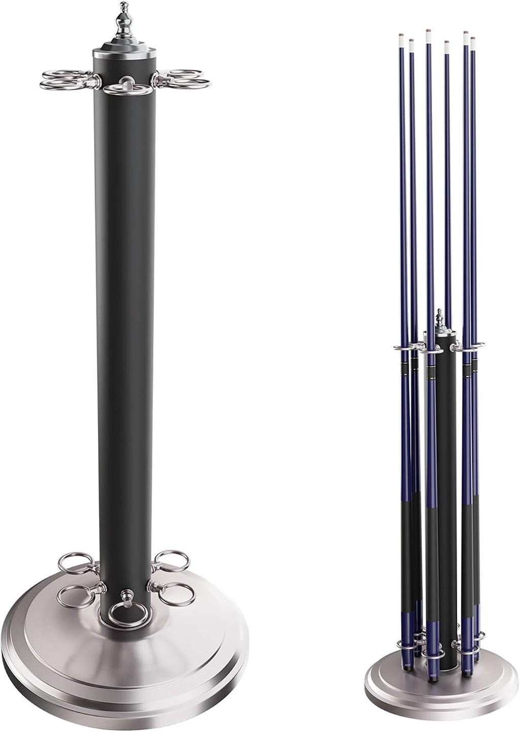 GSE Stand-Style Metal Billiard Pool Cue Rack, Holds 6 Pool Cue Sticks | Several Colors Available, Floor Stand