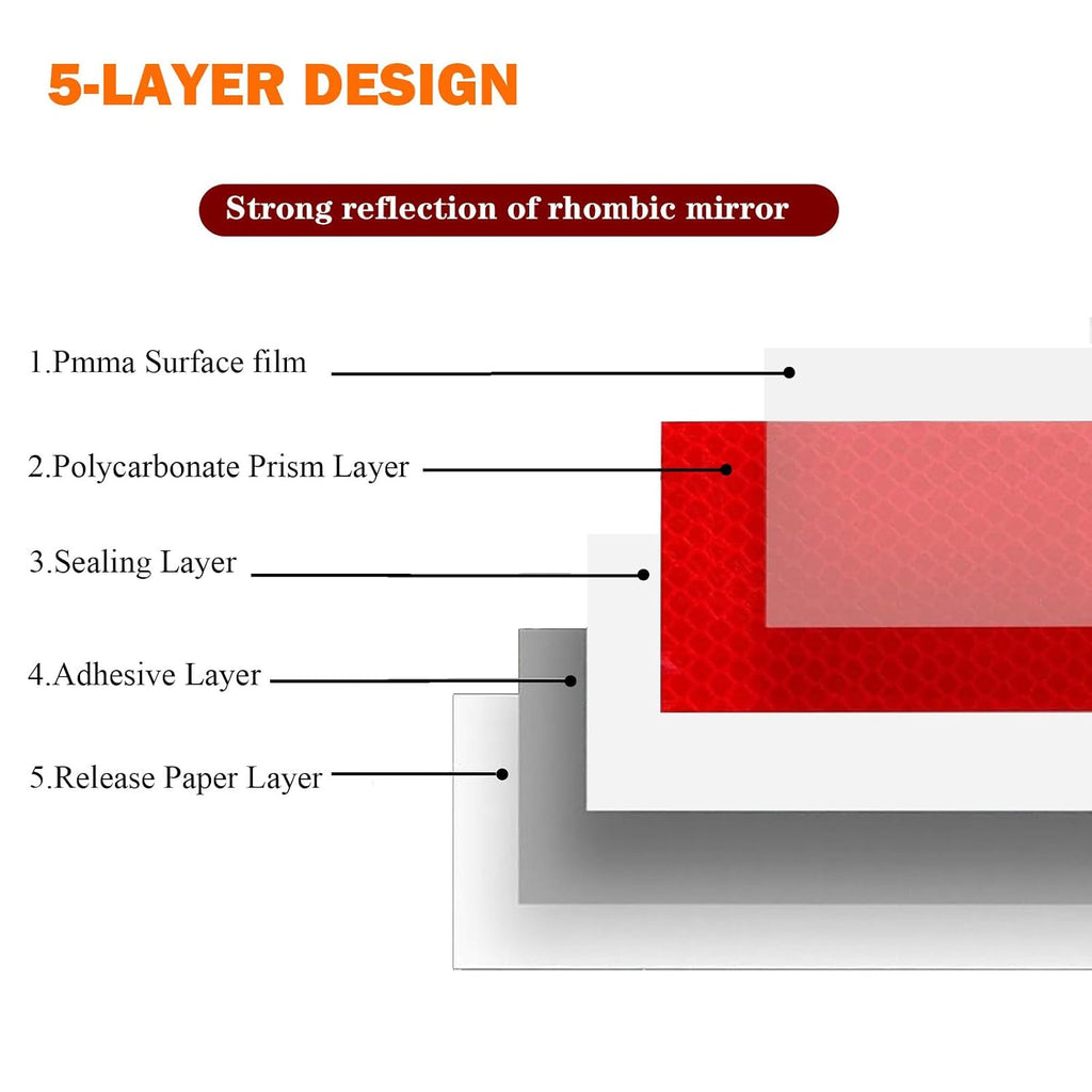 DOT-C2 Reflective Tape Wide 2" Red/White Conspicuity Tape High Visibility Safety Caution Warning Grade Strong